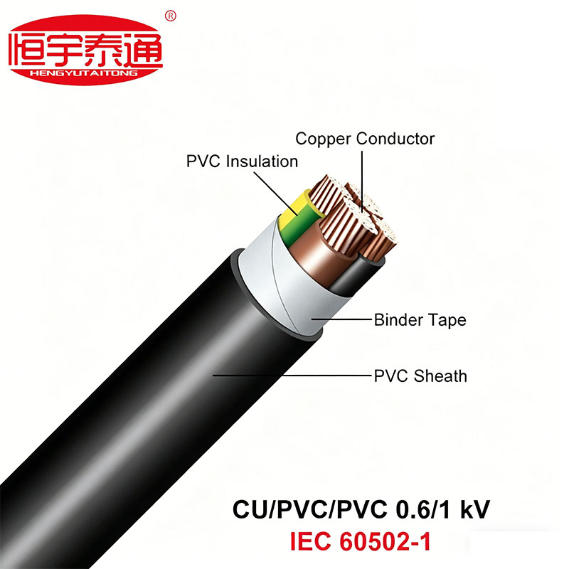 Câble d'alimentation isolé en PVC à conducteur en cuivre basse tension NYY