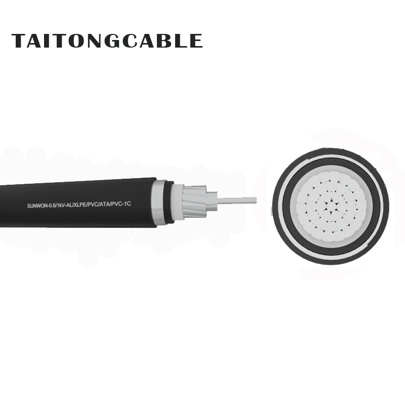 Conducteur en aluminium blindé ATA monocœur basse tension, câbles d'alimentation à gaine PVC isolés XLPE