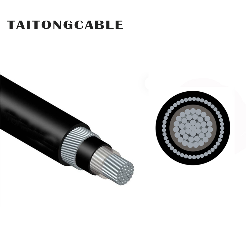 Conducteur en aluminium blindé AWA monocœur basse tension avec isolation XLPE, câbles d'alimentation à gaine PVC